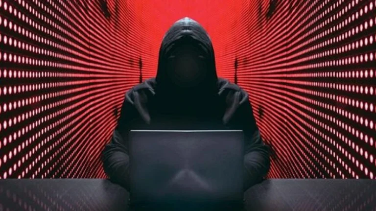 Cybersecurity concept showing North Korean hackers using crypto theft and fake tech jobs to fund nuclear weapons development — 2025 report illustration.